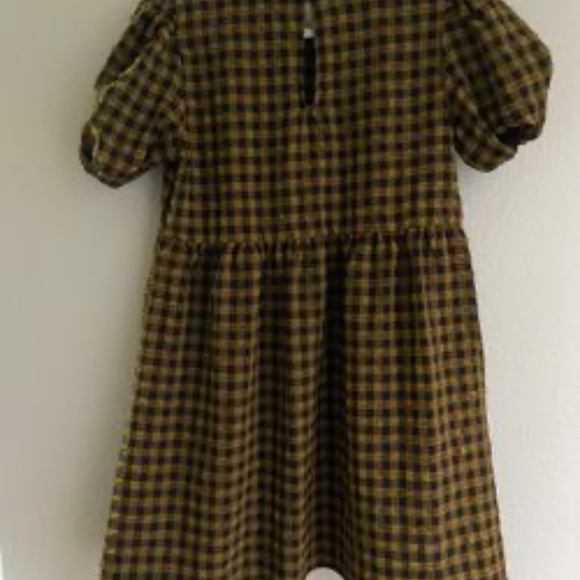 Wild Fable Tiered Gingham Plaid Seersucker Mini Babydoll Dress - Picture 3 of 6